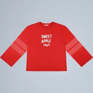 NWT - uncle studios Sweet Apple 1989 Red varsity’s Women's Top